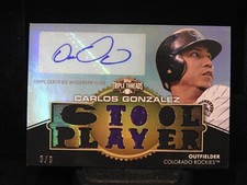 2012 Topps Triple Threads Carlos Gonzalez 6 tool Auto /9 Jersey