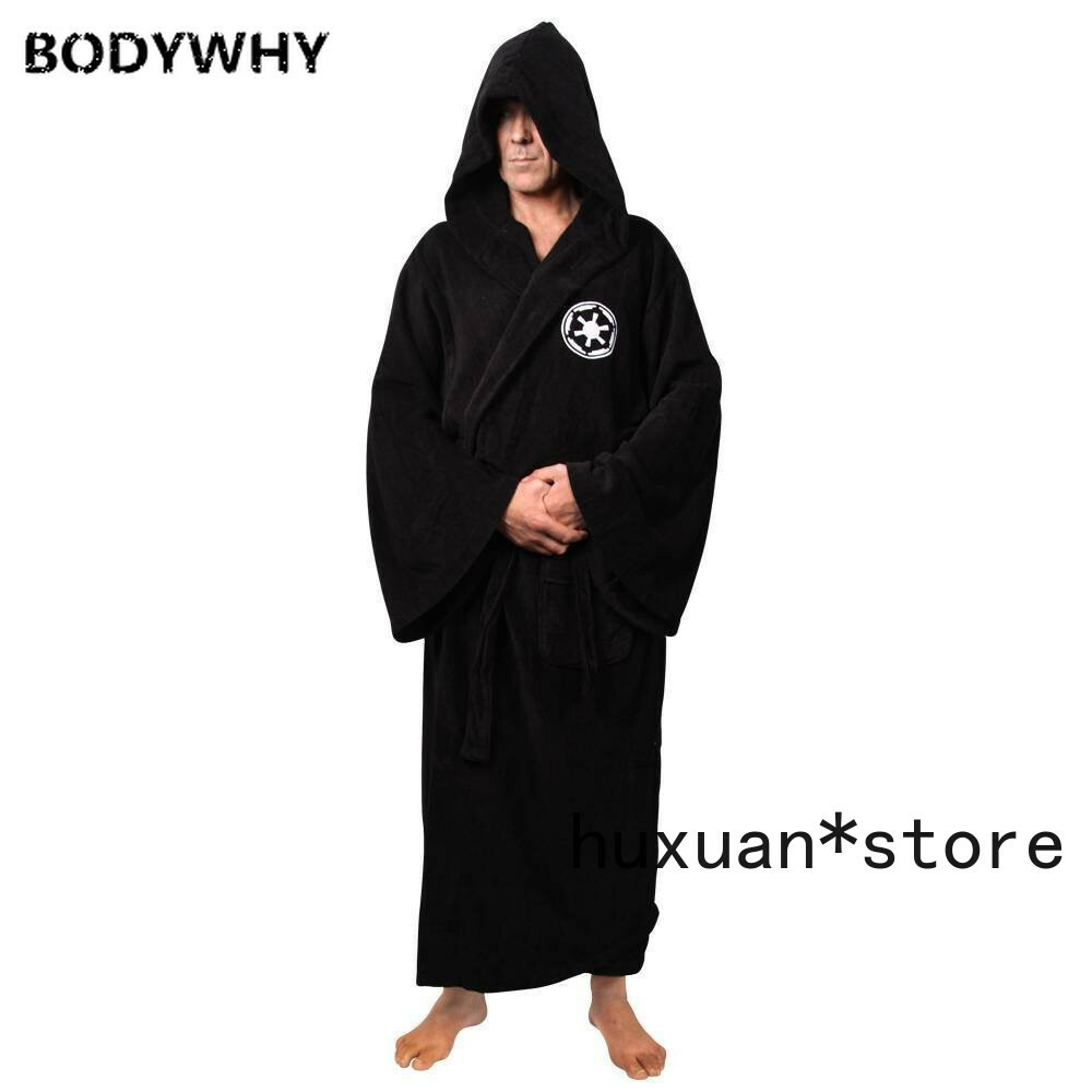 Male Flannel Robe Male Hooded Thick Dressing Gown Men Bathrobe Winter