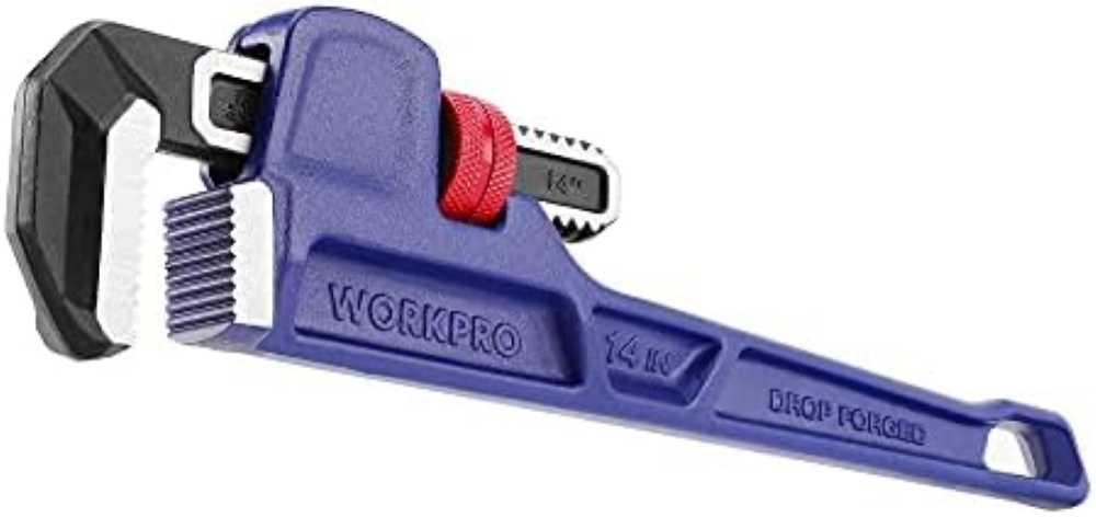 WORKPRO Chiave per Tubi Dritta 350mm, Chiave Tubi Idraulici con Apertura Massima