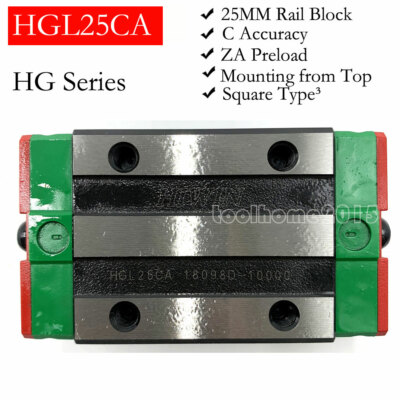 HGL25CA HIWIN 25mm Block Carriage match HGR25 Guideway Router CNC Heavy Load