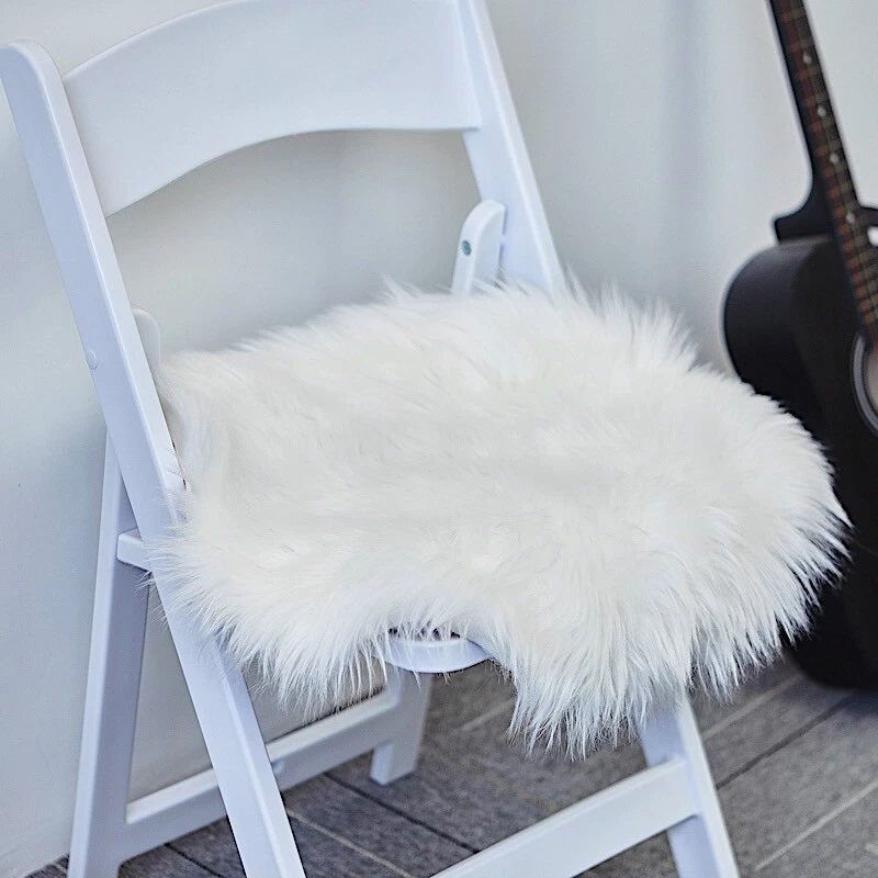 WHITE 20 Faux Fur THROW Sheepskin RUG CHAIR CUSHION Home Decorations  Supplies | eBay