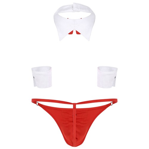 Men's Waiter Uniforms Underwear Set Gentleman Tuxedo Thong G-String + Bow Tie - 第 12/29 張圖片