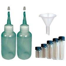 2 Pack of Gold Pan Panning Sniffer Snuffer Bottle, Glass Vials More