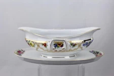 ROSENTHAL CHINA 'THE DRESDEN' - AIDA - GRAVY BOAT WITH ATTACHED UNDERPLATE- MINT