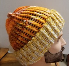 Size Small Multi-Colors Wool Blend Soft  Warm Hand Knit 100 Handmade Beanie