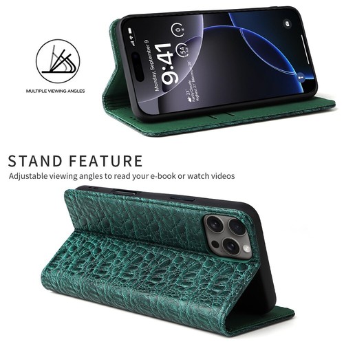 Genuine Leather Cover For iPhone 16 15 14 13 12 Pro Max 11 XR Phone Wallet Cases - Picture 31 of 38