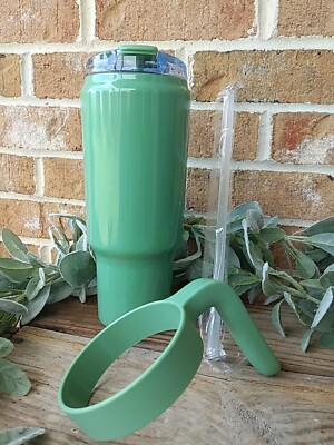 Primula Insulated 40 oz Tall Tumbler Green w Lid Cover & Removable Handle NEW!