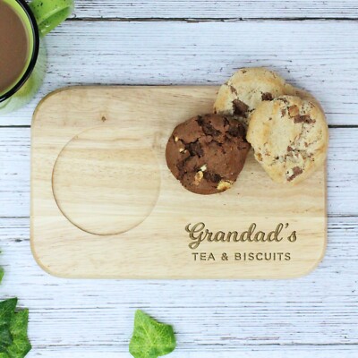 Personalisiertes Opas Tee & Keksbrett Holz Snack Tablett Vatertag Geschenk