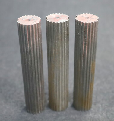 3x Steel Gear Shaft S3M-22 Profile: S3M - 22 Tooth Total Length Serrated 100mm