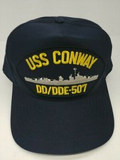 USS Conway DD/DDE-507 Hat Cap Navy Blue Eagle Crest Made In USA