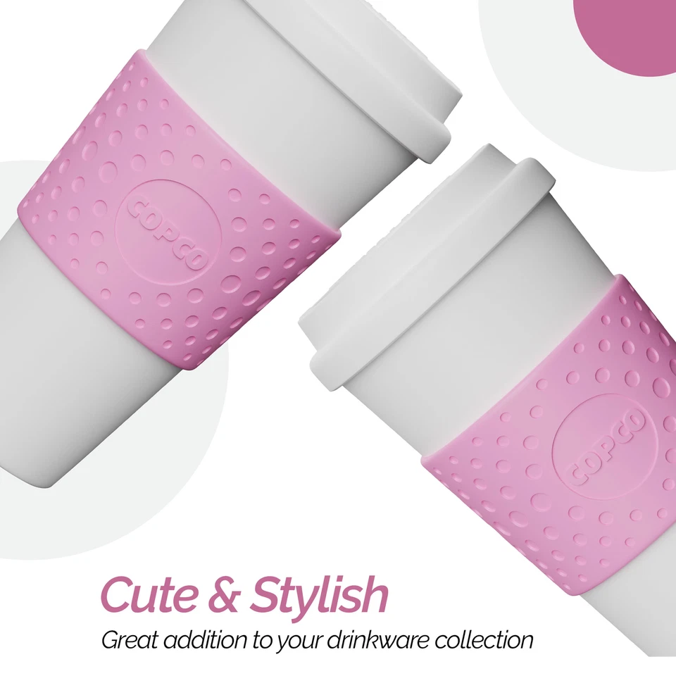 Taza de viaje Copco Acadia plástico sin BPA, 16 OZ, paquete de 2 - goma rosa burbuja Foto 4 de 4