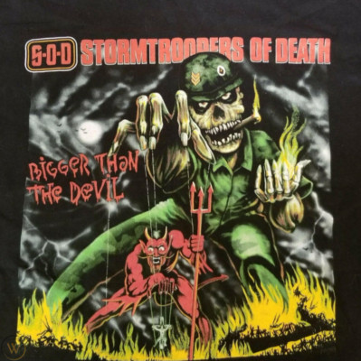 S.O.D. Band BIGGER THAN THE DEVIL Cotton Black Full Size Unisex Shirt