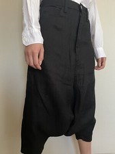 Junya Watanabe Comme des Garcons Black Linen Sarueru Pants Made in Japan