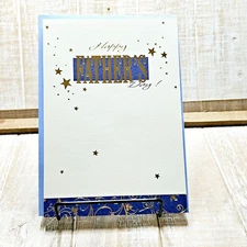 Designer Greetings Father's Day Card Blue Gold Stars Special Celebrate