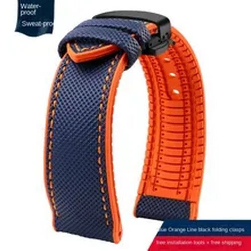 Waterproof Watch Strap Nylon Rubber Colorful Wrist Band Pin Buckle Men 19-24mm - Picture 6 of 46