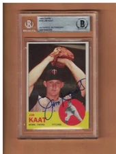 Jim Kaat AUTOGRAPHED 1963 TOPPS BASEBALL CARD SIGNED MINNESOTA TWINS BECKETT AUT