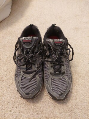 FILA Men's Athletic Tennis Shoes US Size Gray Black Leather Mesh  1HR050LZ-063