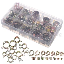 115pc Hose Spring Clamps 6-22mm Fastener Fuel Water Line Pipe Air Tube Clips Kit