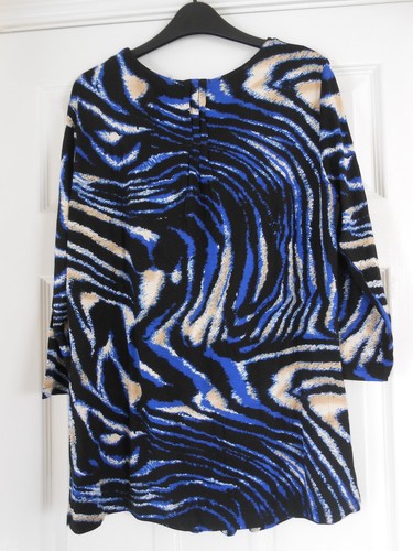 Kaleidoscope Navy Tunic Scoop Neck Top Size 12 - Picture 4 of 4