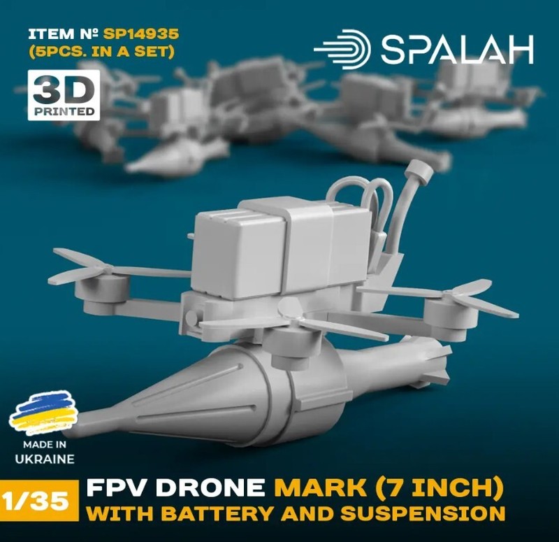 SPALAH 14935 1:35 FPV drone Mark 7inch with battery and suspension 5 pcs