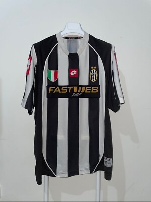 Juventus 2002 2003 Home Soccer Jersey Lotto Football Shirt Sz-2XL