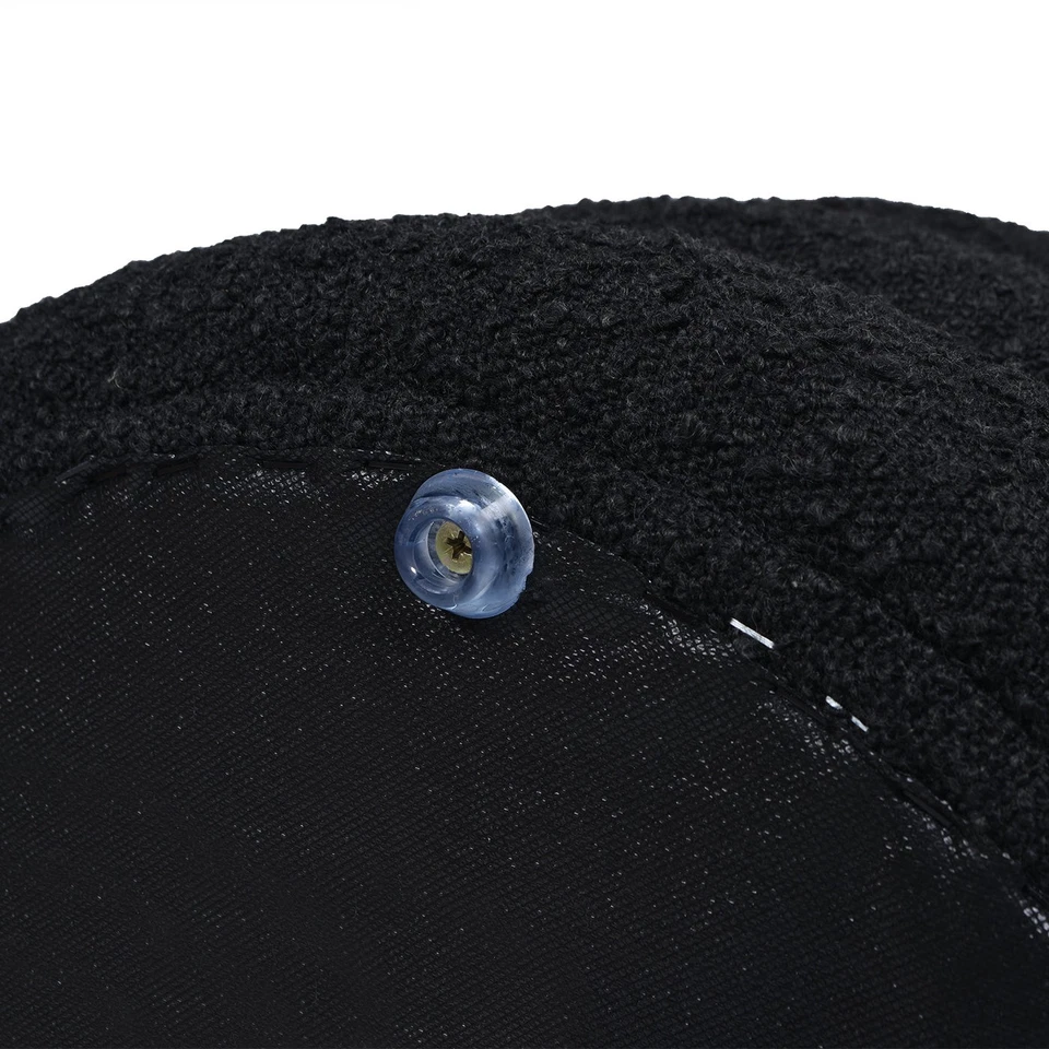 Otomana de almacenamiento redonda de gran tamaño Fuji 19" - Boucle negro ébano Foto 3 de 4