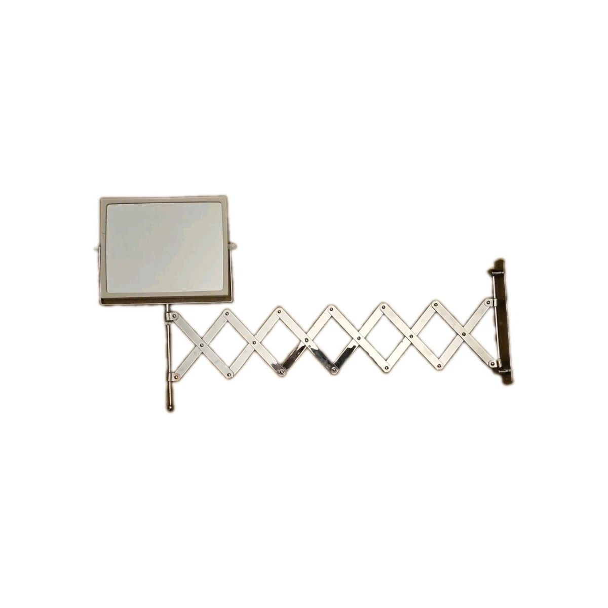 Vintage Swinging Adjustable Scissor Accordion Wall Shaving Makeup Mirror Metal