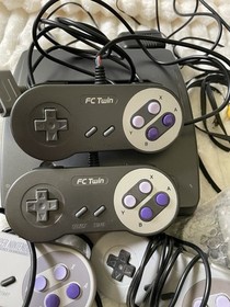 FC TWIN video game console + 2 controllers + power supply NES SNES retro gaming