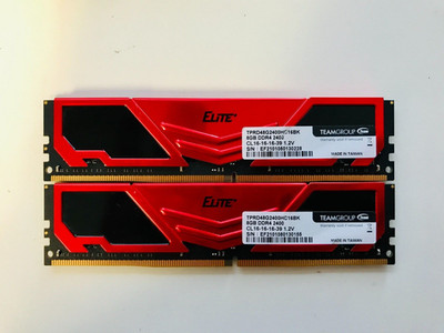 Team Group Elite+ 16GB 8GBx2 DDR4 2400MHz RAM TPRD48G2400HC16BK