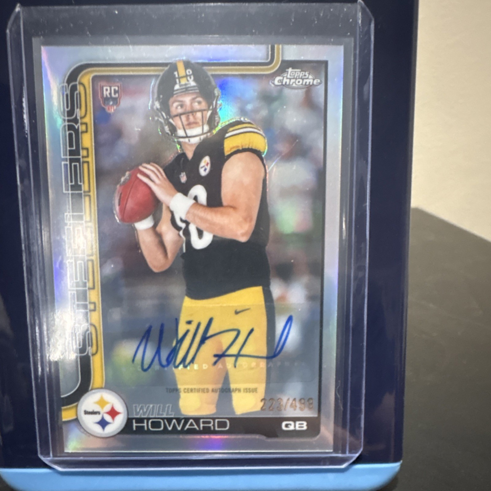 🔥🔥Topps 2025 Chrome Will Howard Steelers #RA-WH Rookie Auto Refractor 223/499