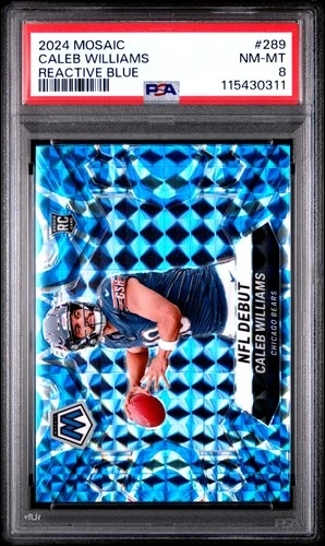 2024 PANINI MOSAIC REACTIVE BLUE #289 CALEB WILLIAMS PSA 8