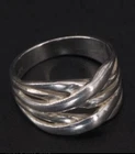 VTG Sterling Silver 925 NORWAY Crossover Highway Tapered Band Ring Size 7 4g