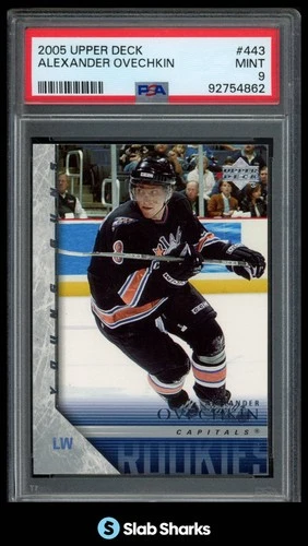 2005 UPPER DECK #443 ALEXANDER OVECHKIN YOUNG GUNS ROOKIE RC MINT PSA 9