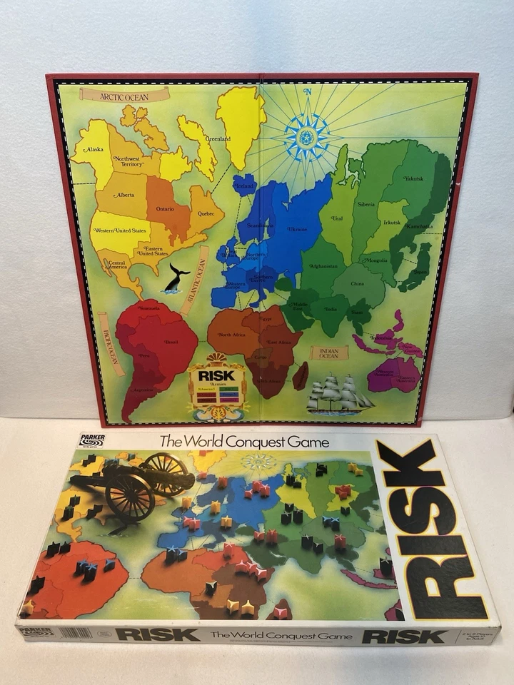 Vintage Original Risk Board Game - Parker Brothers 1985 - Checked and Complete - Image 2 of 4