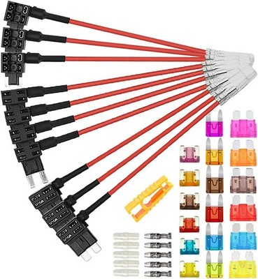 10 Stück 12V / 24V Add-a-Circuit Sicherung Taps Set, Auto Piggyback