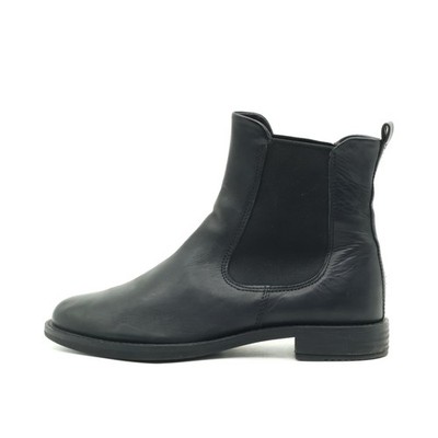 ECCO Damen Chelsea Boot Stiefeletten Schwarz Leder Anziehlasche Boots EU 38