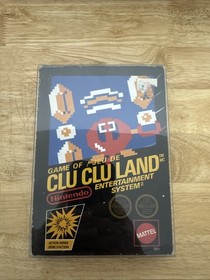 Nintendo Clu Clu Land NES 1985 CIB Unpunched Hangtab Complete In Box Black Box