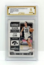 2024 PANINI CONTENDERS CCC CAITLIN CLARK SEASON TICKET #CC3 - PXG 8 NEAR MINT