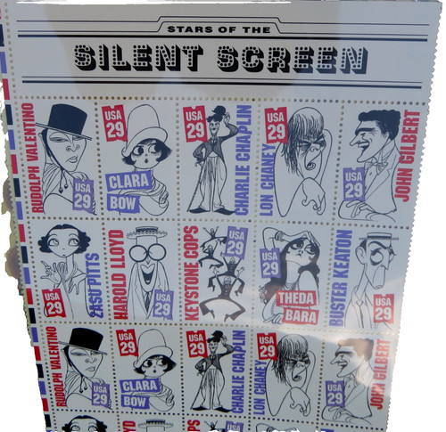 US Scott #2819-2828 Silent Screen MNH 29 Cent Sheet of 20 Stamps- Face $5.80
