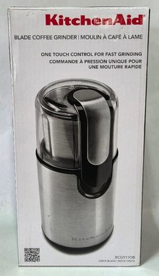 Kitchen Aid Blade Coffee Grinder BCG111OB Onyx Black Stainless New Open Box
