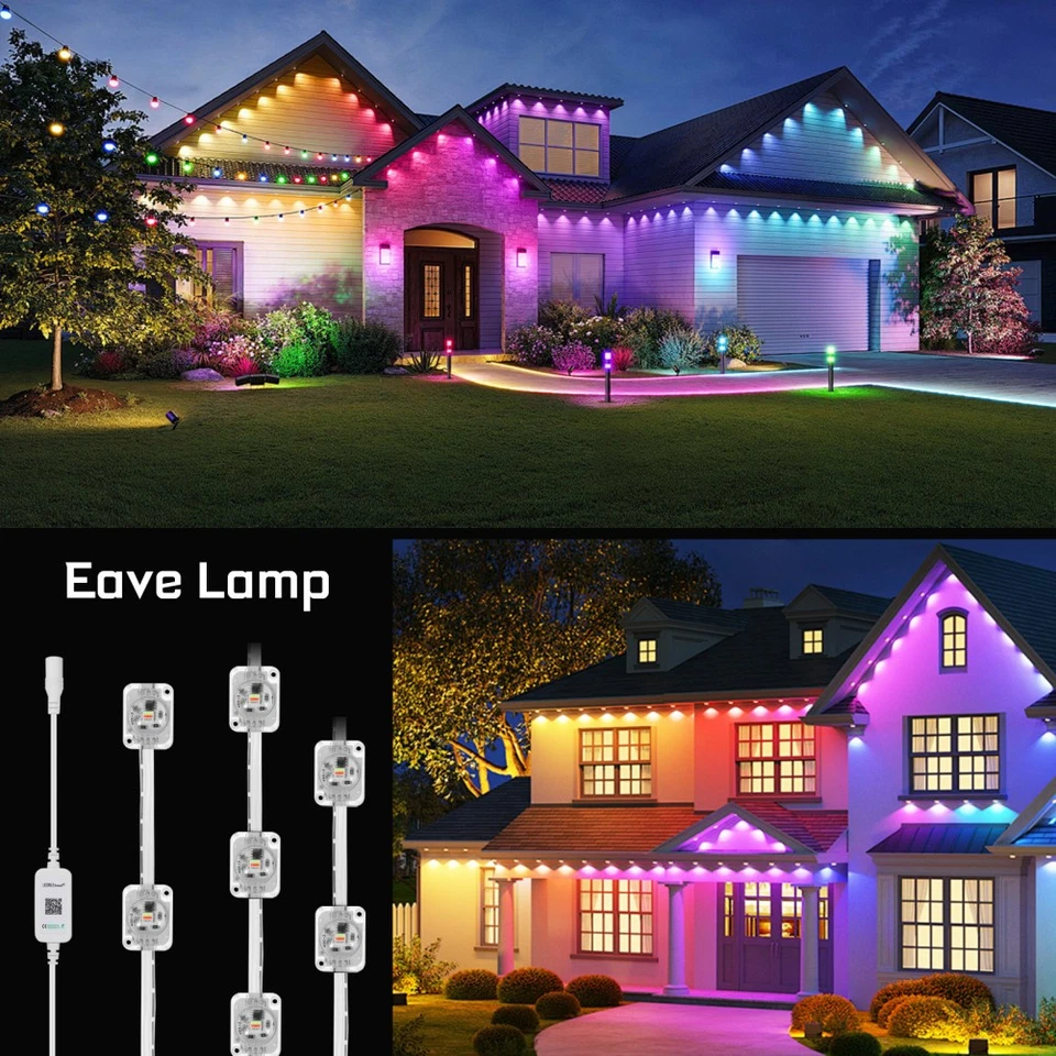 15-60M Smart RGB Eave Lights App Remote IP67 Permanent Outdoor LED String Lights - Image 2 of 4