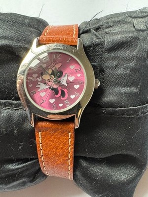 Disney Minnie Mouse Uhr, Quarz, braunes Lederarmband Disney Store 