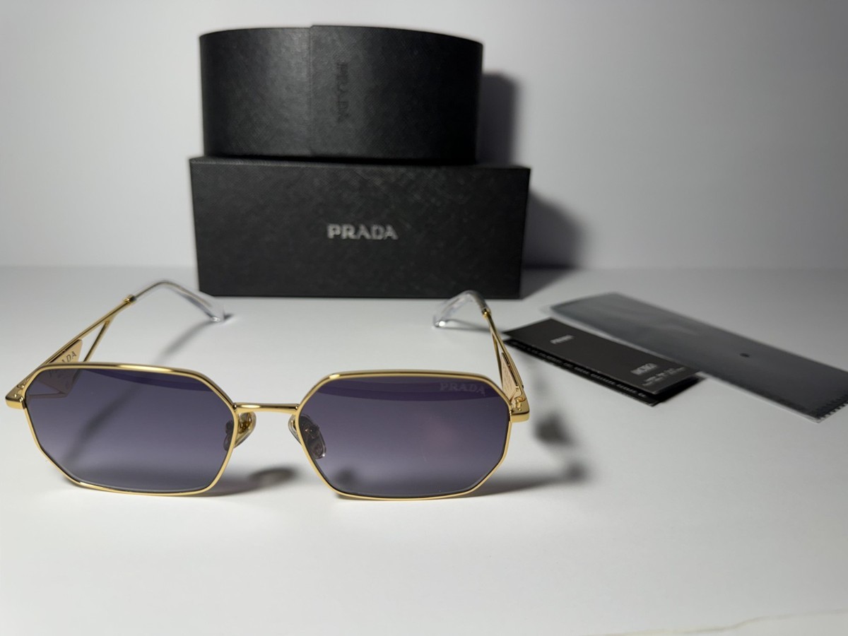 PRADA PR A51S ZVN30C Pale Gold Purple Gradient Women's Sunglasses