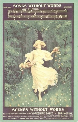 Yorkshire Dales Spring Song Eisenbahn Poster Kunst Postkarte 1990 Nostalgie Club