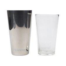 Hennessy Cognac Bosten Shaker 0,5l Barkeeper Cocktail Mixer Edelstahl Glas Bar