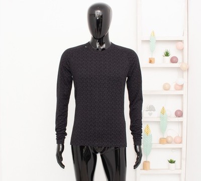Ulvang 200 Merino Base Layer Top Mens Long Sleeve 80% Wool Thermo Black Skiing M