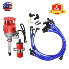 HEI Distributor 65K Ignition Black Cap for Chevy SBC 283 305 327 350 400 SB