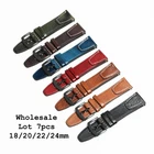 WHOLESALE Lot 7pcs Aviator Cow Leather Watch Strap Band 18/20/22/24mm (ch026)