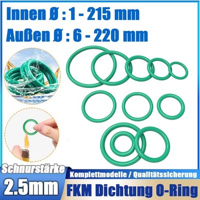 O-Ring 1-215 mm Schnurstärke 2,5 mm DIN-3771 Dichtring Oring Nullring FKM 80