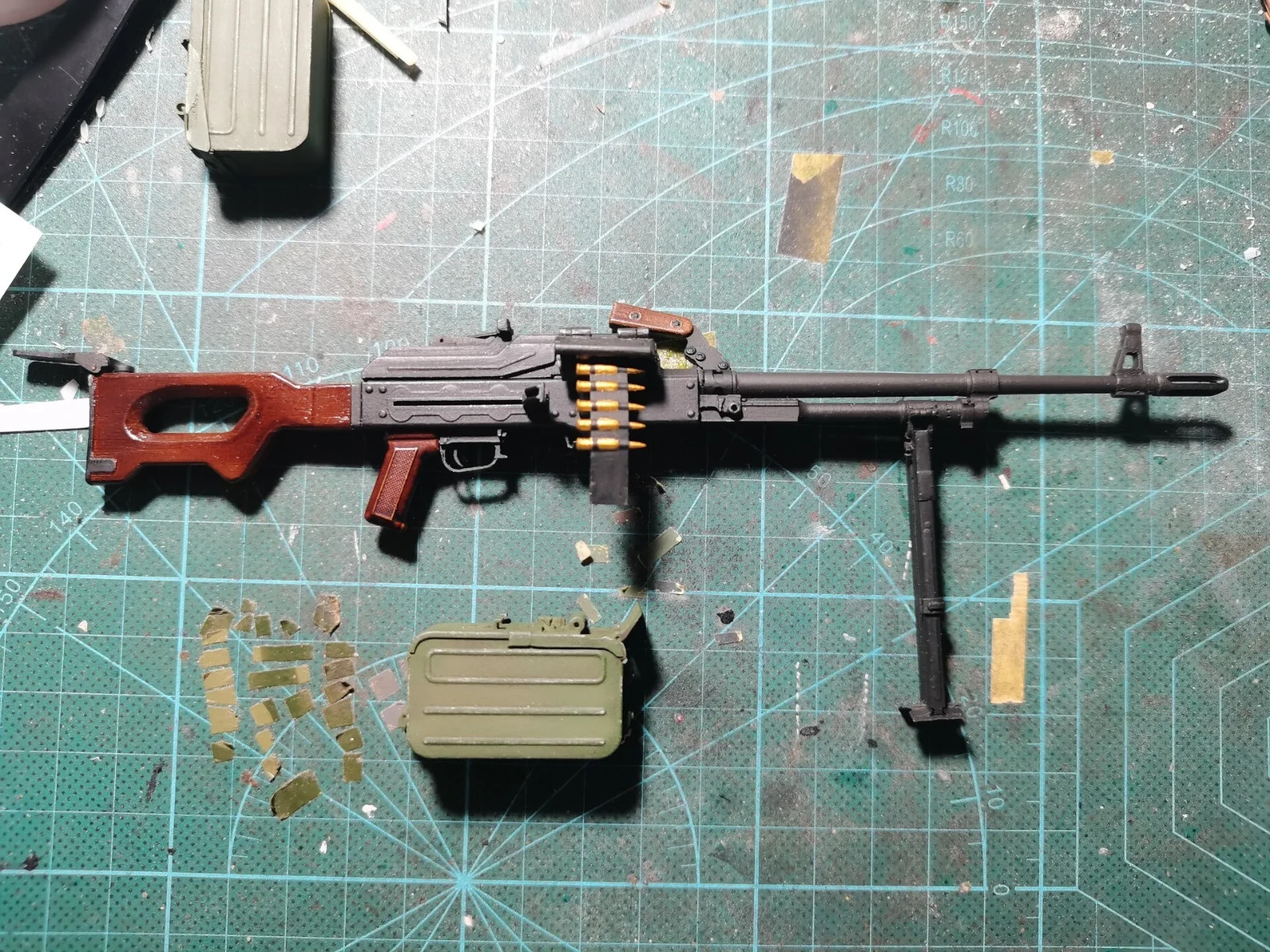3D Printed 1:6 Scale Russian Army PKM Light Machine Gun Miniature Toy Gun Model